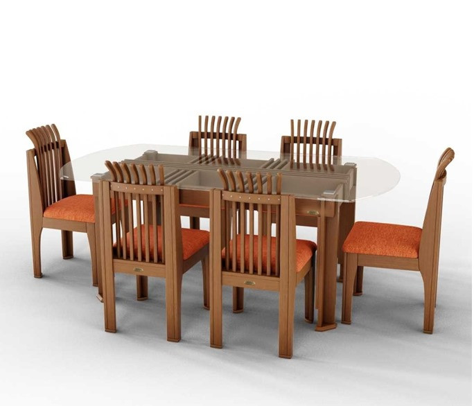 Wooden Dining Set (6 Chair) - EDCH-907 & ETDH-907