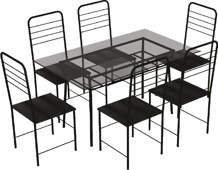 Metal Dining Set(6 Chair)-ETDH-801 & EDCH-801